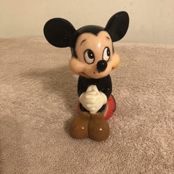 Vintage Walt Disney Productions Mickey Mouse Squeak Toy 4 1/2” Tall Works