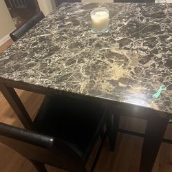 Marble Dining Room Table And 4 Chairs