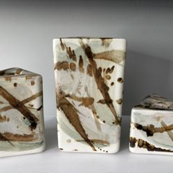 Abstract 3- Sided Pottery Decoration Kravec Studios FL 