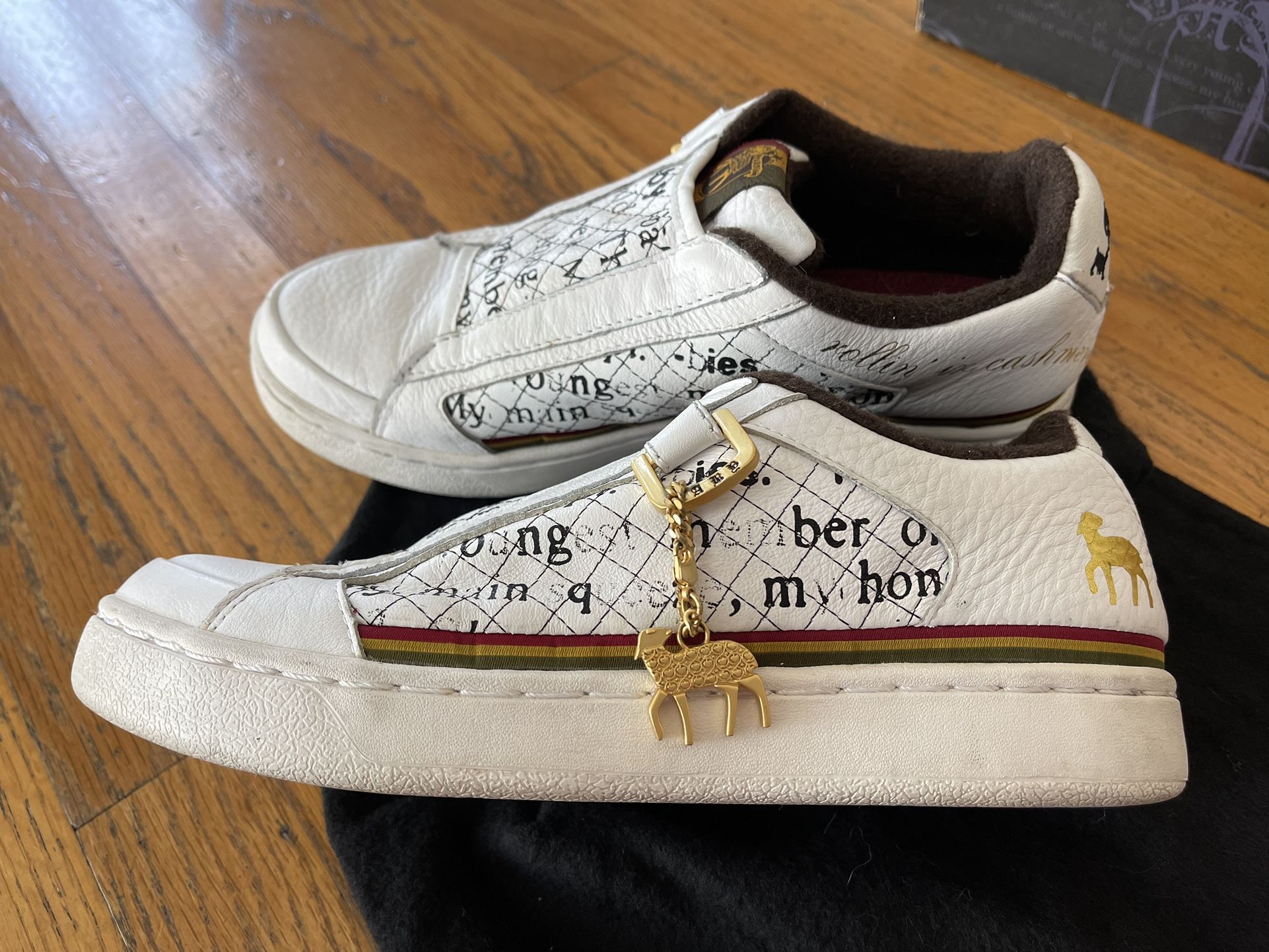 LAMB Gwen Stefani LOVE HIP HOP Royal Elastics Sneakers Gold chain charm Women 8