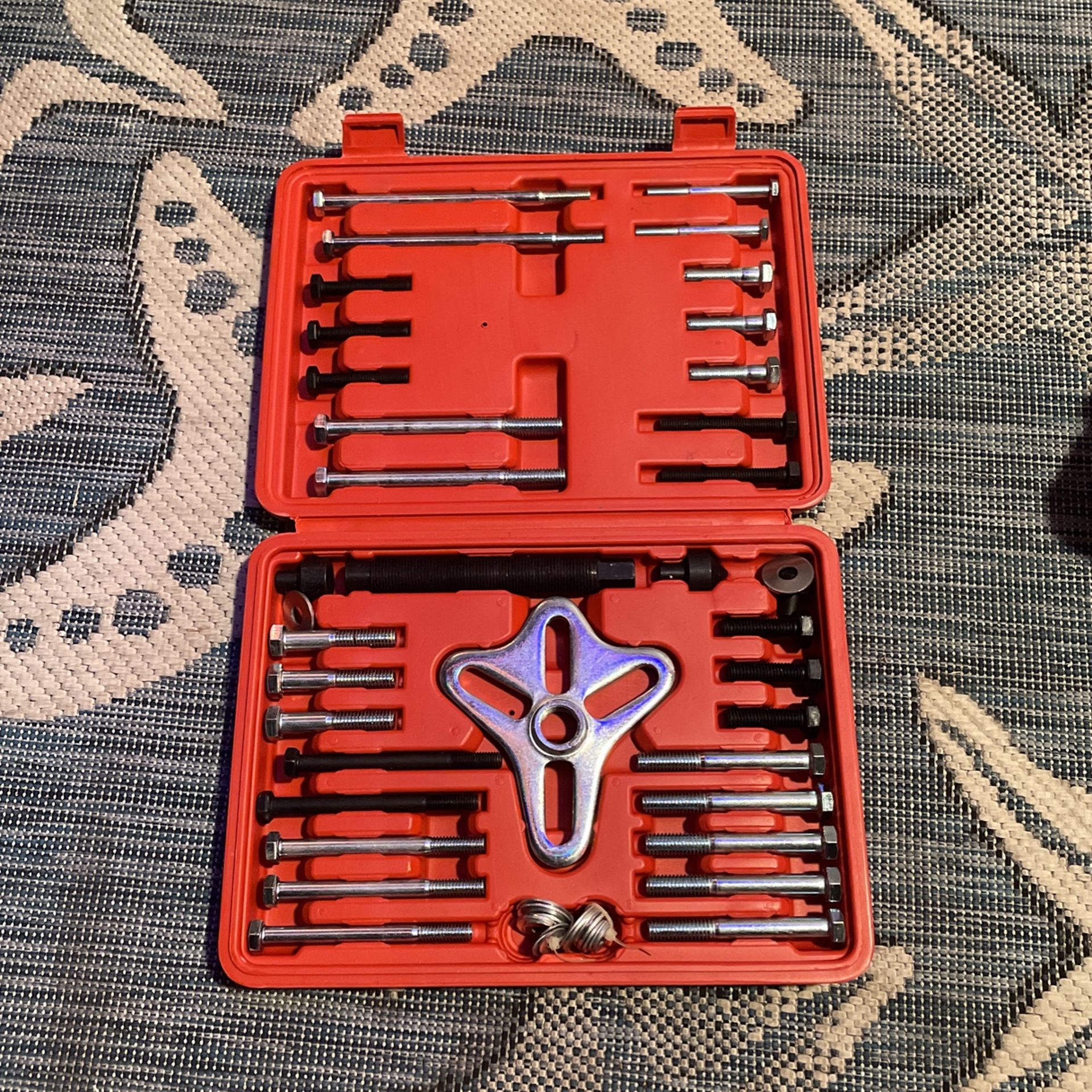 Auto Body Now ABN Harmonic Balancer Puller 46-Piece Tool Kit – Flywheel Remover, Crankshaft Pulley Removal, Steering Wheel Pulling Set