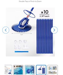 VINGLI Automatic Pool Vacuum Cleaner/Swimming Pool Creepy Crawler Vacuum with 33FT Hoses Ameican Blue Star