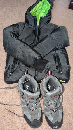 boys jacket and boots cold weather gear with free toy