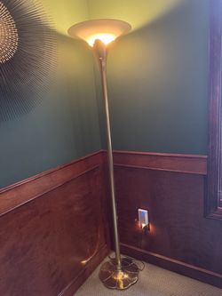 Stiffel Solid Brass Torchiere Floor Lamp 1990s