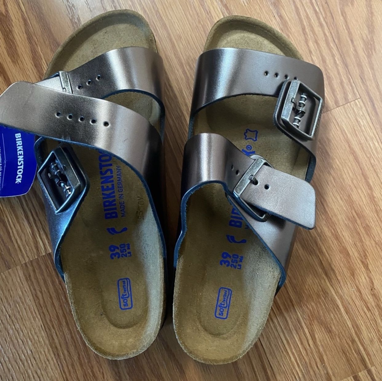 Birkenstock arizona metallic on sale anthracite