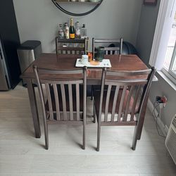 Wooden Kitchen Table + 4 Chairs