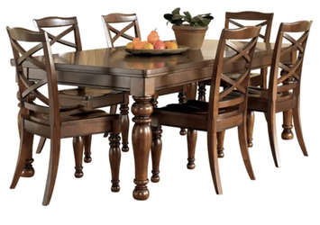 Ashley Furniture "Porter" 9-Piece Dining Set (Table, Leaf, & 8 X-Back Chairs)