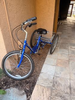 EVO Blue Adult Tricycle with Rear Basket