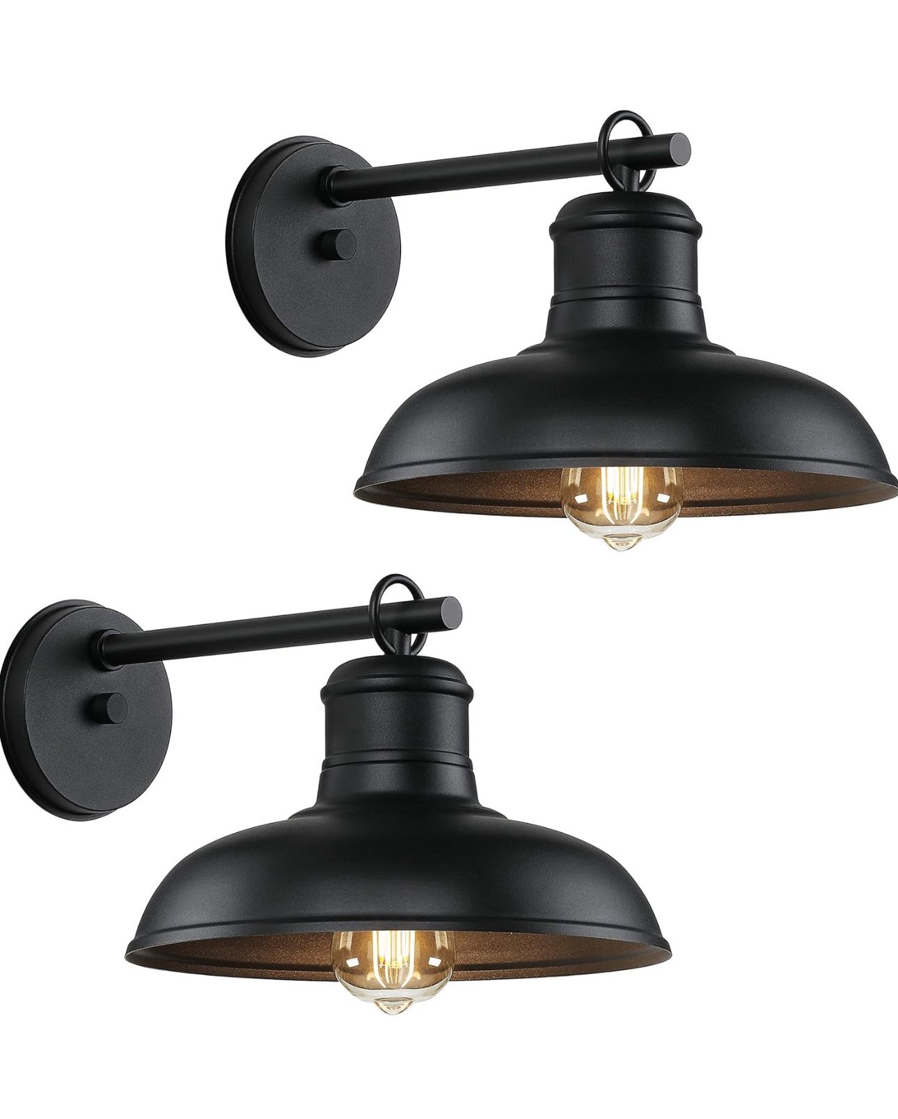 2-Pack Outdoor Wall Lights, Vintage Black Wall Sconces, Exterior Farmhouse Barn Light Fixtures, Indoor Wall Mount Lighting Fixtures, Anti-Rust Waterpr