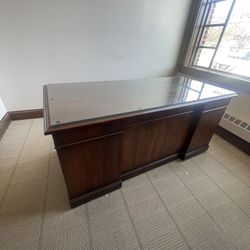 Desk with glass top available for free