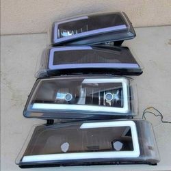 03-06 Chevrolet Silverado Avalanche LED DRL Headlights Luces Micas Calaveras Faros Faroles Focos Chevy Headlamps