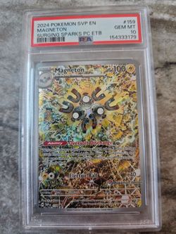 2024 POKEMON SURGING SPARKS POKEMON CENTER ETB PROMO SVP #159 MAGNETON PSA 10