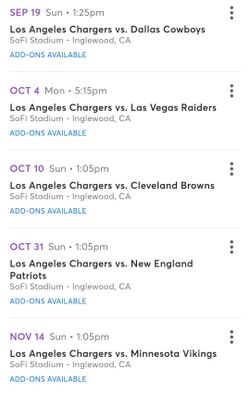 Chargers Tickets