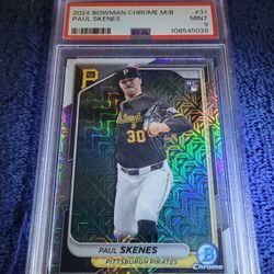 PAUL SKENES CHROME ROOKIE CARD PSA 9