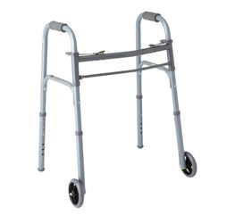 Medline Lightweight Junior/Lower Height Folding Walker with 5” Wheels