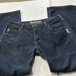 Silver Dark Wash Jeans Unisex Bootcut 100% Cotton 33/32” Great Condition 