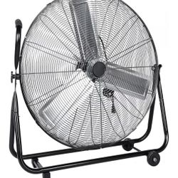 "30-Inch Floor Fan with Roll Booster - Industrial-Grade Airflow, 360 Degree Adjustable Tilt, and Portable Design for Rapid Cooling and Flexible Air Ci