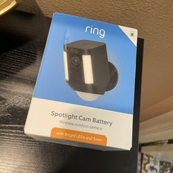 Ring Spotlight Wireless Rechargeable Battery Security Camera, Black