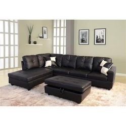 BRAND NEW 3 PIECES SECTIONAL COUCH WITH OTTOMAN INCLUDED IN ORIGINAL BOX
