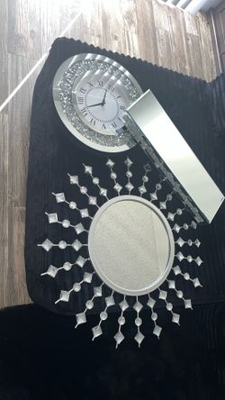 set of 3 mirrored rhinestone home decor