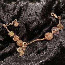 Rose Gold Women’s Charm Bracelet 