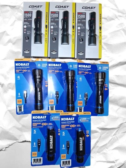 KOBALT & COAST FLASHLIGHTS (1500 & 1000 Lumen)