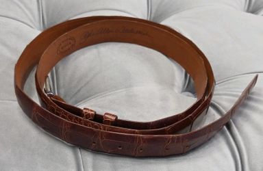 John Allen Woodward Genuine Alligator US Belt 57" Signed Handmade Exotic Leather