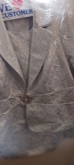 Moshito 3pc Silver Dress Suit Sz 24
