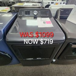 GE PROFILE Energy Star 7.4 Cu. Ft. Capacity Smart Aluminized Alloy Drum Electric Dryer With Sanitize Cycle