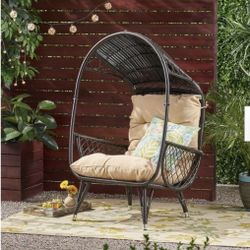 Outdoor Egg Chair With Fabric Cushion. New In Box