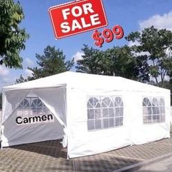 10 ft. x 20 ft. White Wedding Party Canopy Tent Outdoor Gazebo with 6-Removable Sidewalls & venta
