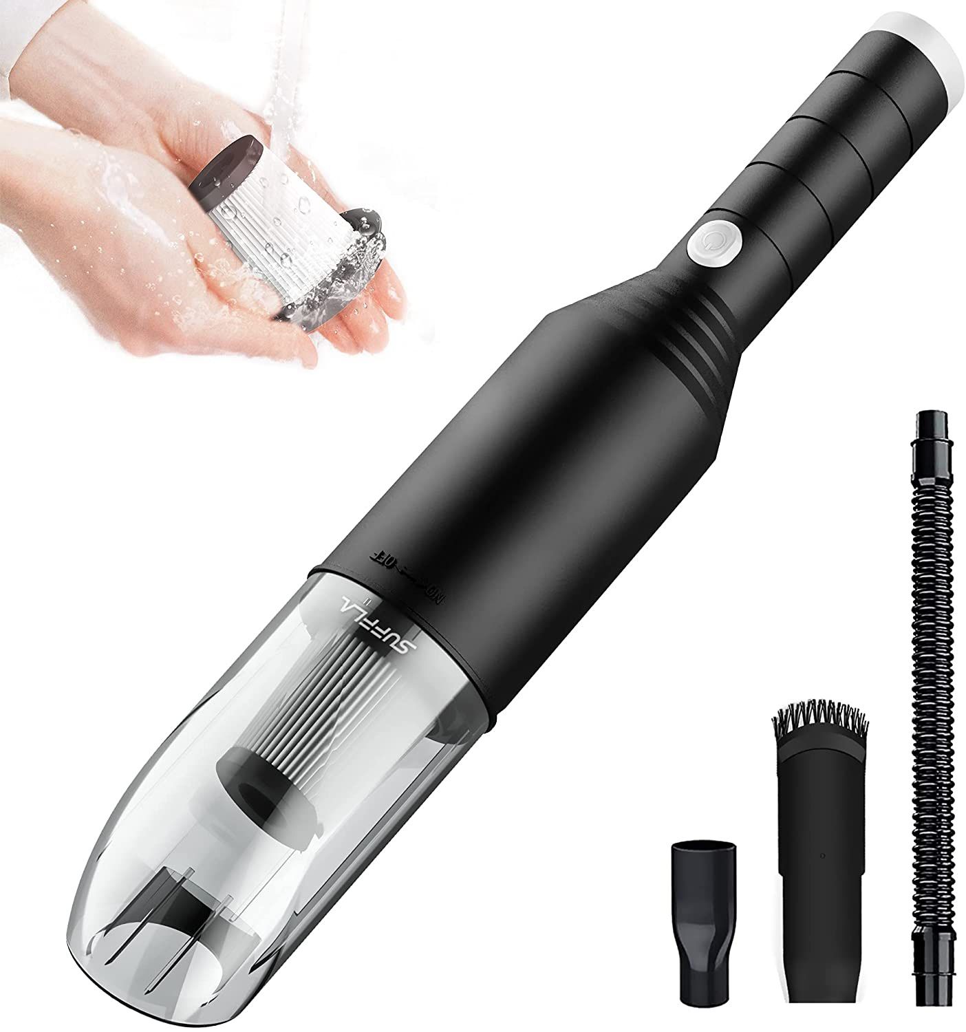 Car Handheld Vacuum Cleaner - Lightweight Portable Cordless - 6000PA Suction - 120W High Power & Quick Charge & HEPA Filter - for Car Carpet and Floor