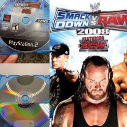 WWE Smackdown VS Raw 2008 (PlayStation 2 - PS2) DISC ONLY! Tested and Working!