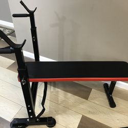 Adjustable Weightlifting Bench With Barbell Rack