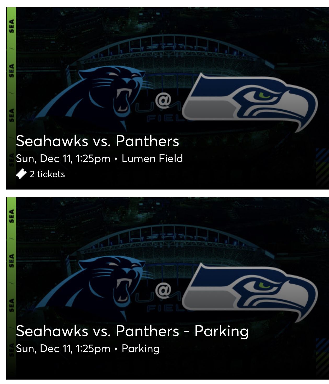 Seahawks Versus Panthers