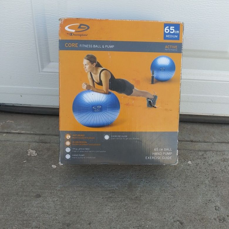 Core Fitness Ball And Pump In Box Nvr Used