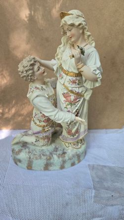 Antique Bisque Porcelain Figurine Group