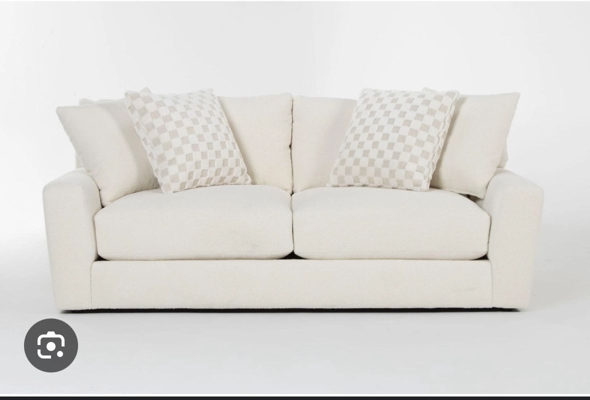 Ivory Boucle Sofa
