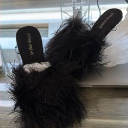 Jeffrey Campbell Black Feather Sandals