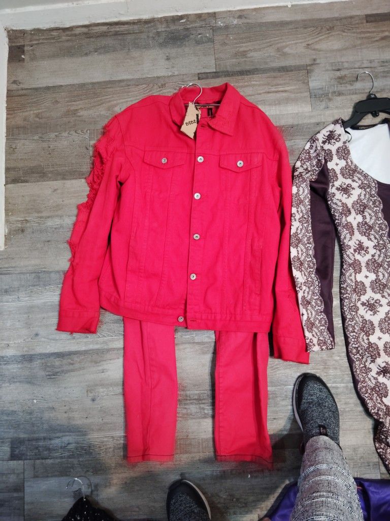 DSD2 Men's Red Denim Jacket 