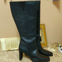 Anne Klein Women's Brown Leather Boots Size 8 