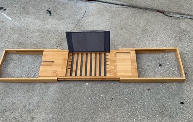 Luxery Folding Bathtub Tray Caddy Lknew