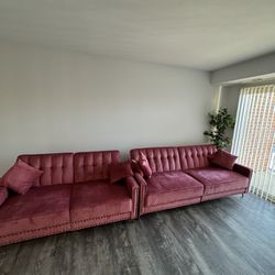 Pink-Wine fairly Used Couch 