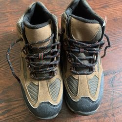 Wonder Nation Boys Hiking Shoes Boots Size 6 Brown Tie Up 
