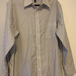 Croft & Barrow Men’s Stripes Blue White Dress Shirt Size 16 1/2, 32/33