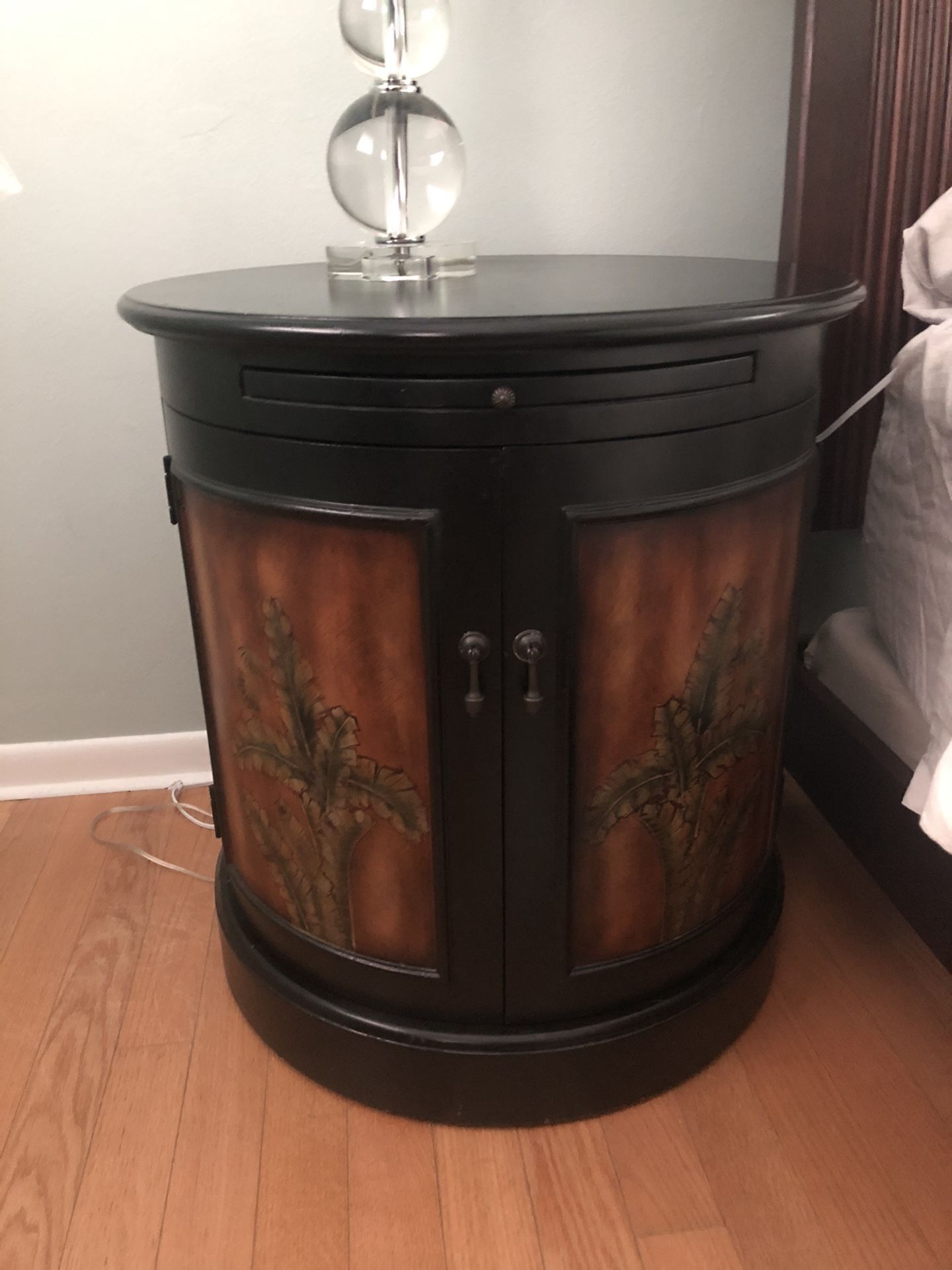 Wood side table nightstand cabinet