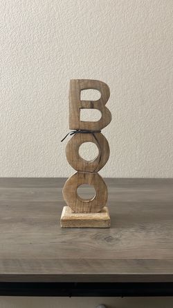 Wooden BOO Halloween Tabletop Decor