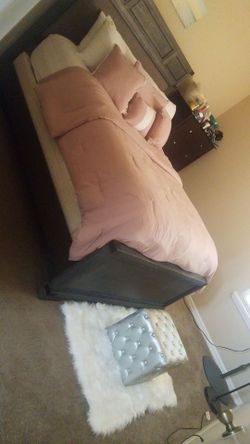 Queen size bed, box and frame