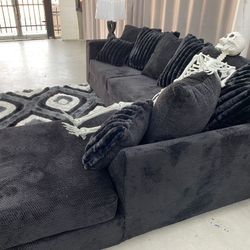 Pluto black sectional 🖤Only $54 Down Payment 