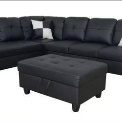 Black  Sectional Couch . New